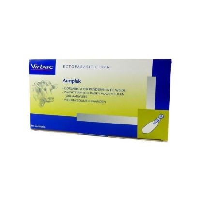 Afbeeldingen van Auriplak anti-vliegen oorplaatjes 10 stuks