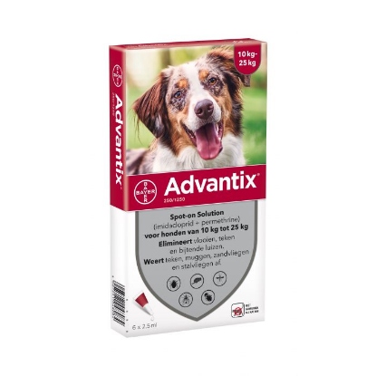 Afbeeldingen van Advantix 250/1250 Spot-on 10-25 kg 6 pipetten