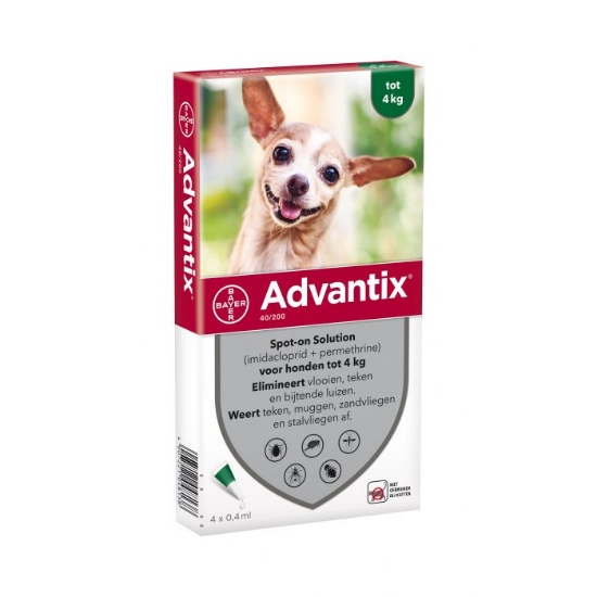 Afbeeldingen van Advantix 40/200 Spot-on < 4 kg 4 pipetten