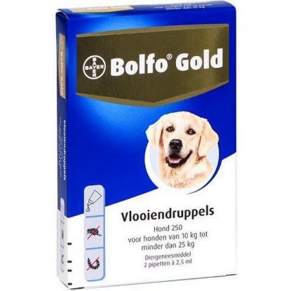 Afbeeldingen van Bolfo Gold Hond 250 >10 kg 2 pipetten
