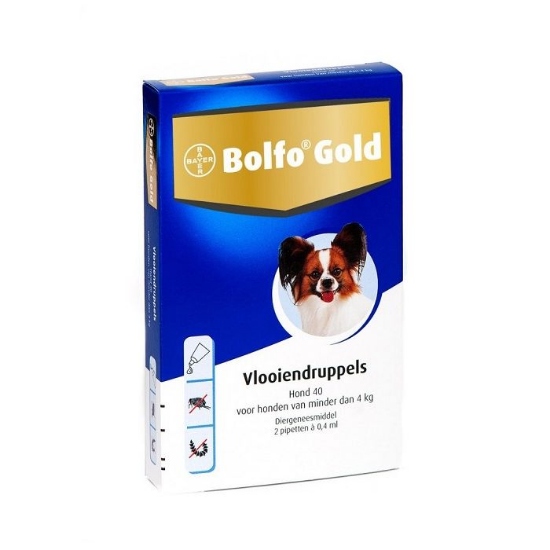 Afbeeldingen van Bolfo Gold Hond 40 <4 kg 2 pipetten