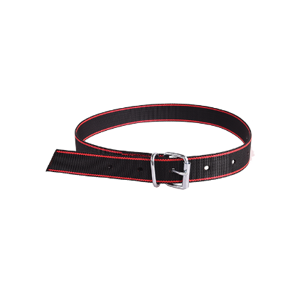 Afbeeldingen van Koehalsband zwart rood met tonggesp 130 cm
