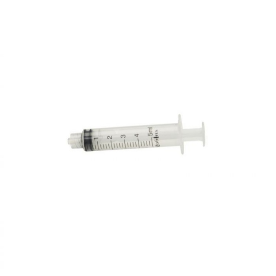 Afbeeldingen van Wegwerpspuit Robins luer lock 5 ml 3-delig