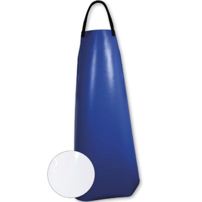 Afbeeldingen van Melkschort blauw PE-gecoat