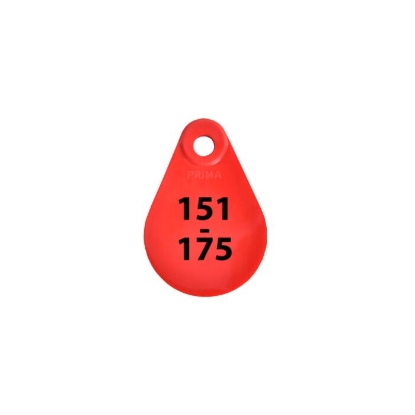 Afbeeldingen van Nekplaatje rood 151-175