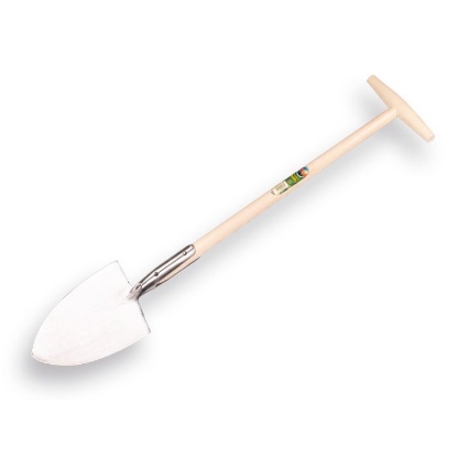 Afbeeldingen van Boskoopse gesmede spade met steel en 25 cm brede hilt