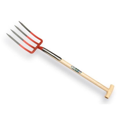 Afbeeldingen van Spitvork 4-tands met dubbele veren en Atlas steel 90 cm