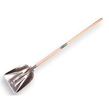 Afbeeldingen van Graanschop Offner aluminium met strip en Atlas knopsteel 130 cm
