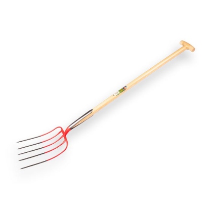 Afbeeldingen van Mestvork Offner 5 tands met dubbele veren met T-steel 100 cm