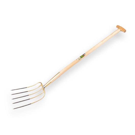 Afbeeldingen van Mestvork Offner 5 tands, vrons, met T-steel 100 cm