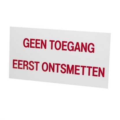 Afbeeldingen van Bord "geen toegang eerst ontsmetten"