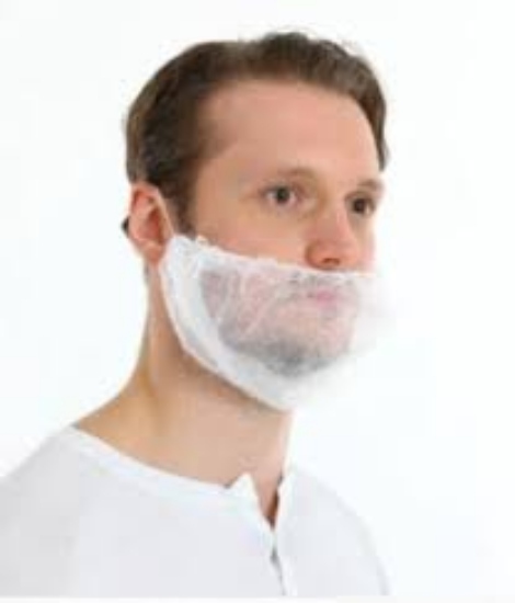 Afbeeldingen van Baardnetje wit CMT non woven 100 stuks