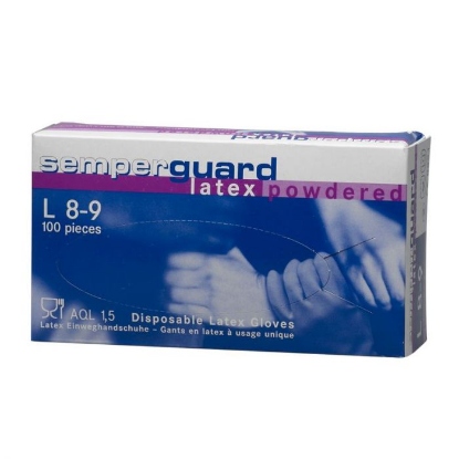 Afbeeldingen van Handschoen Semperguard latex gepoederd S 100 stuks