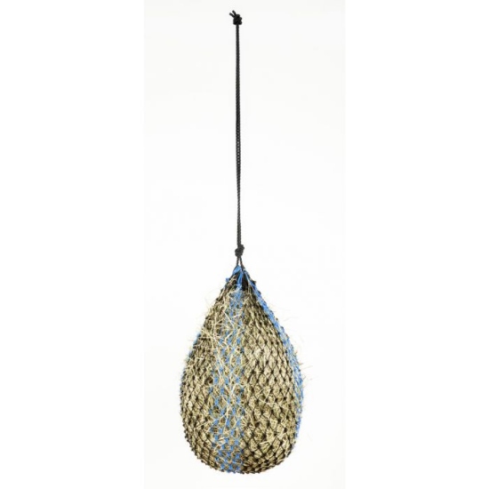 Afbeeldingen van Hooinet groot 90 cm met kleine mazen zwart/blauw
