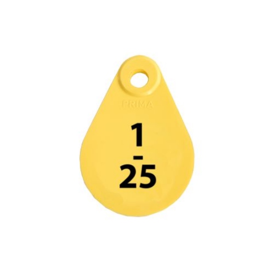 Afbeeldingen van Nekplaatje geel 1- 25