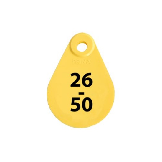 Afbeeldingen van Nekplaatje geel 26- 50