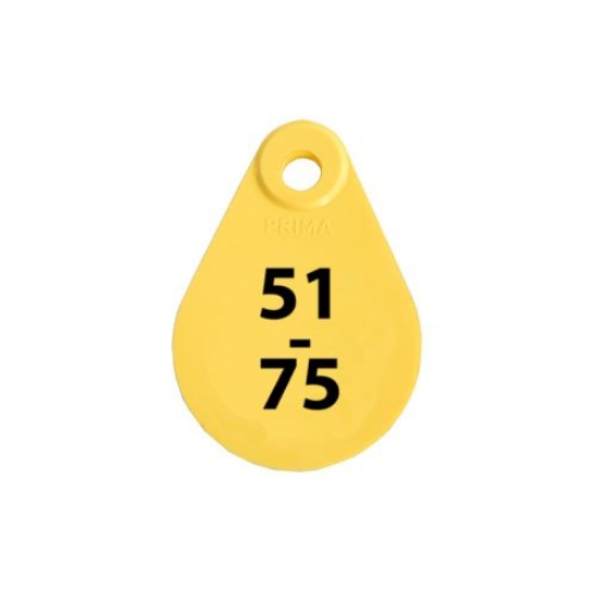 Afbeeldingen van Nekplaatje geel 51- 75