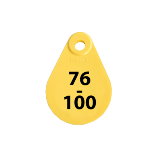 Afbeeldingen van Nekplaatje geel 76-100