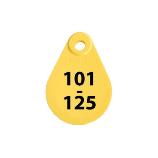 Afbeeldingen van Nekplaatje geel 101-125
