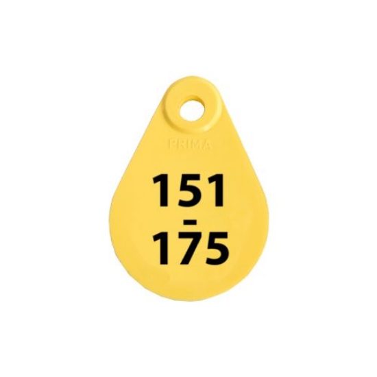 Afbeeldingen van Nekplaatje geel 151-175