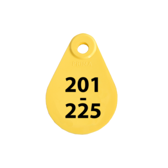 Afbeeldingen van Nekplaatje geel 201-225