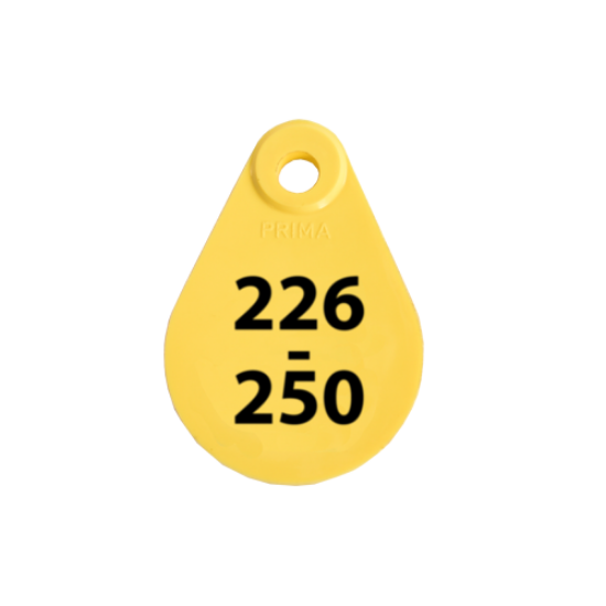 Afbeeldingen van Nekplaatje geel 226-250