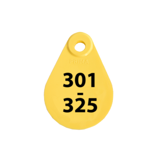 Afbeeldingen van Nekplaatje geel 301-325
