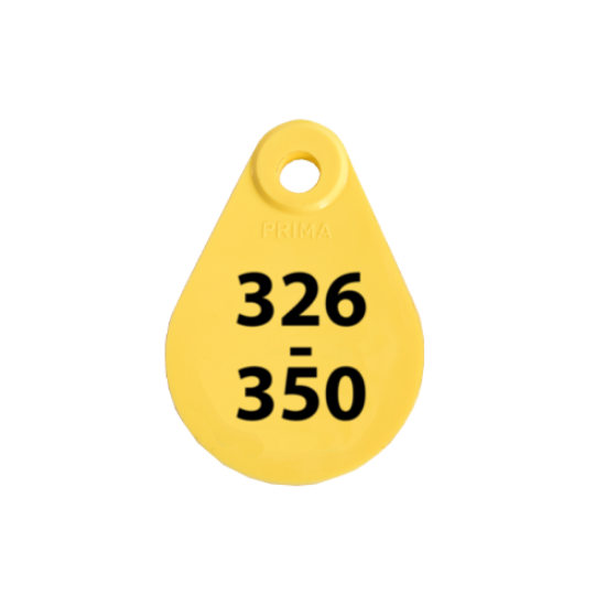 Afbeeldingen van Nekplaatje geel 326-350