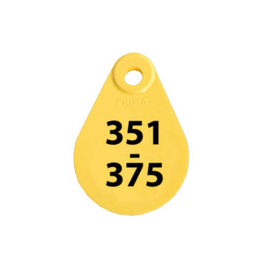 Afbeeldingen van Nekplaatje geel 351-375