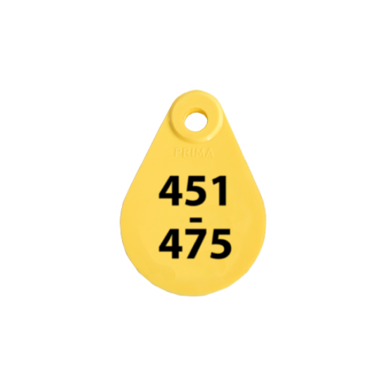 Afbeeldingen van Nekplaatje geel 451-475