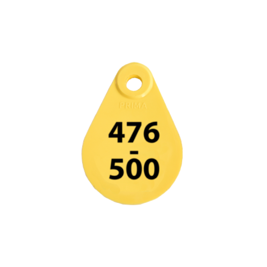 Afbeeldingen van Nekplaatje geel 476-500