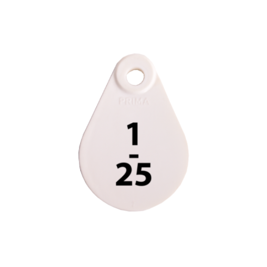 Afbeeldingen van Nekplaatje wit 1-25