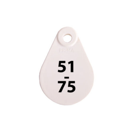 Afbeeldingen van Nekplaatje wit 51-75