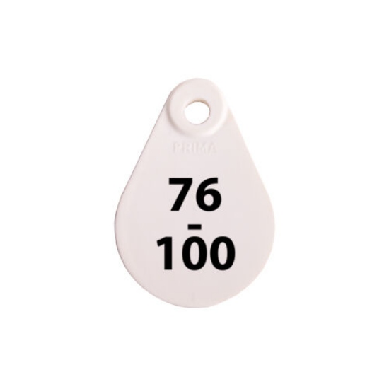 Afbeeldingen van Nekplaatje wit 76-100
