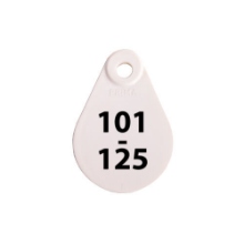 Afbeeldingen van Nekplaatje wit 101-125
