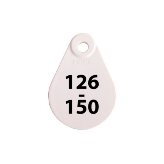 Afbeeldingen van Nekplaatje wit 126-150