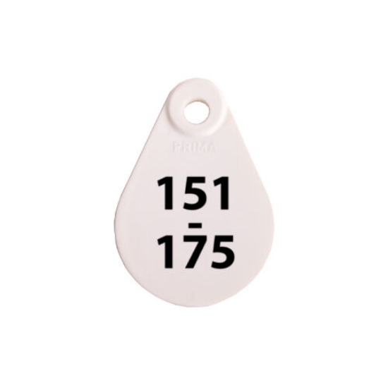 Afbeeldingen van Nekplaatje wit 151-175