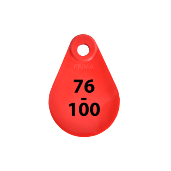 Afbeeldingen van Nekplaatje rood 76-100
