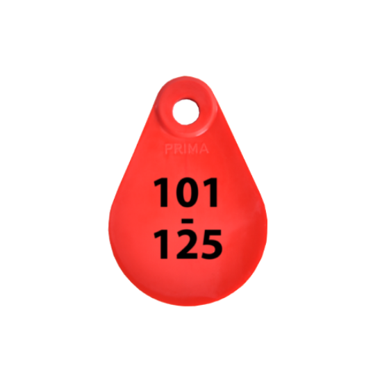 Afbeeldingen van Nekplaatje rood 101-125