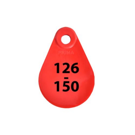 Afbeeldingen van Nekplaatje rood 126-150