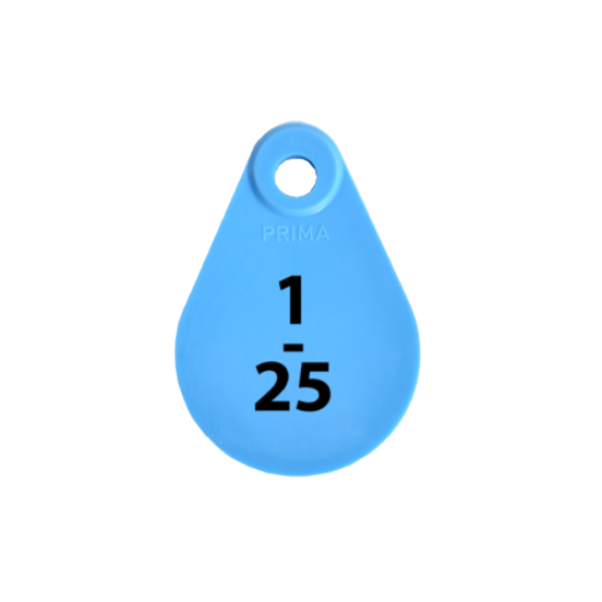 Afbeeldingen van Nekplaatje blauw 1-25