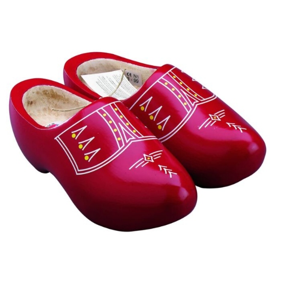 Afbeeldingen van Klomp rood geverfd 23cm mt 36 VX