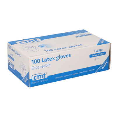 Handschoen CMT wit latex poedervrij