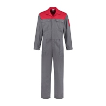 Afbeeldingen van Overall 2-kleurig 100% Katoen - Grijs/Rood - mt. 60