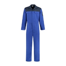 Afbeeldingen van Overall 2-kleurig 100% katoen - Korenblauw/Navy - mt. 59