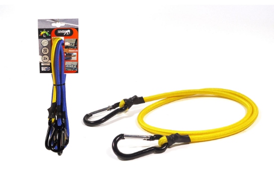 Afbeeldingen van Bagagebinder Bungee 100 cm met karabijnhaak duopack