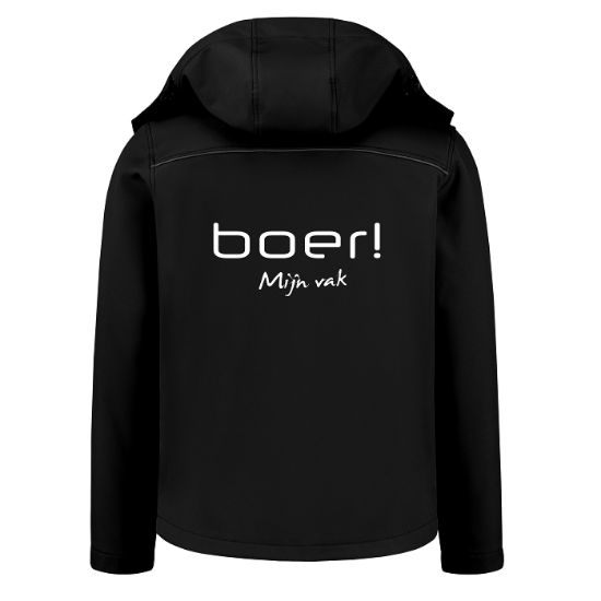 Afbeeldingen van Softshelljas Zwart 'boer! Mijn vak' maat XXL