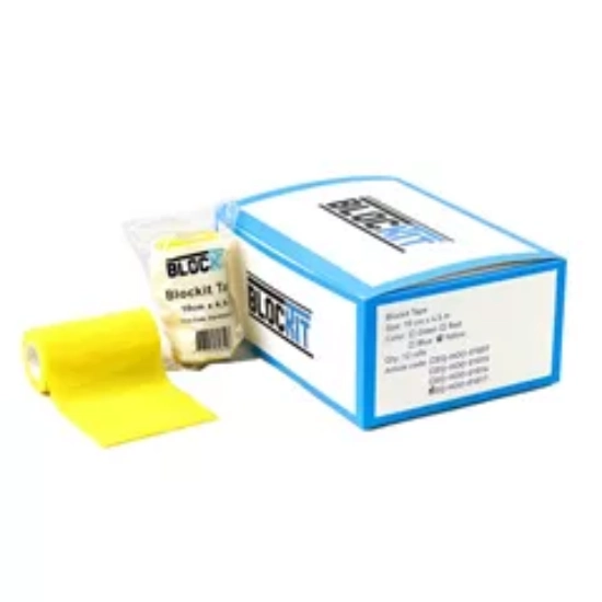 Afbeeldingen van Blockit Klauwtape 10cmx4.5m 12 rol geel