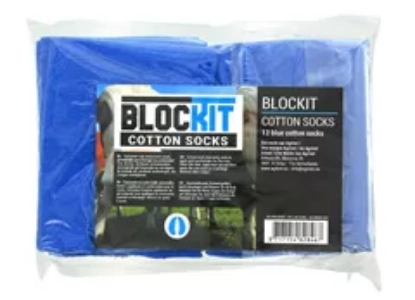 Afbeeldingen van Blockit cotton sock blue 12pcs